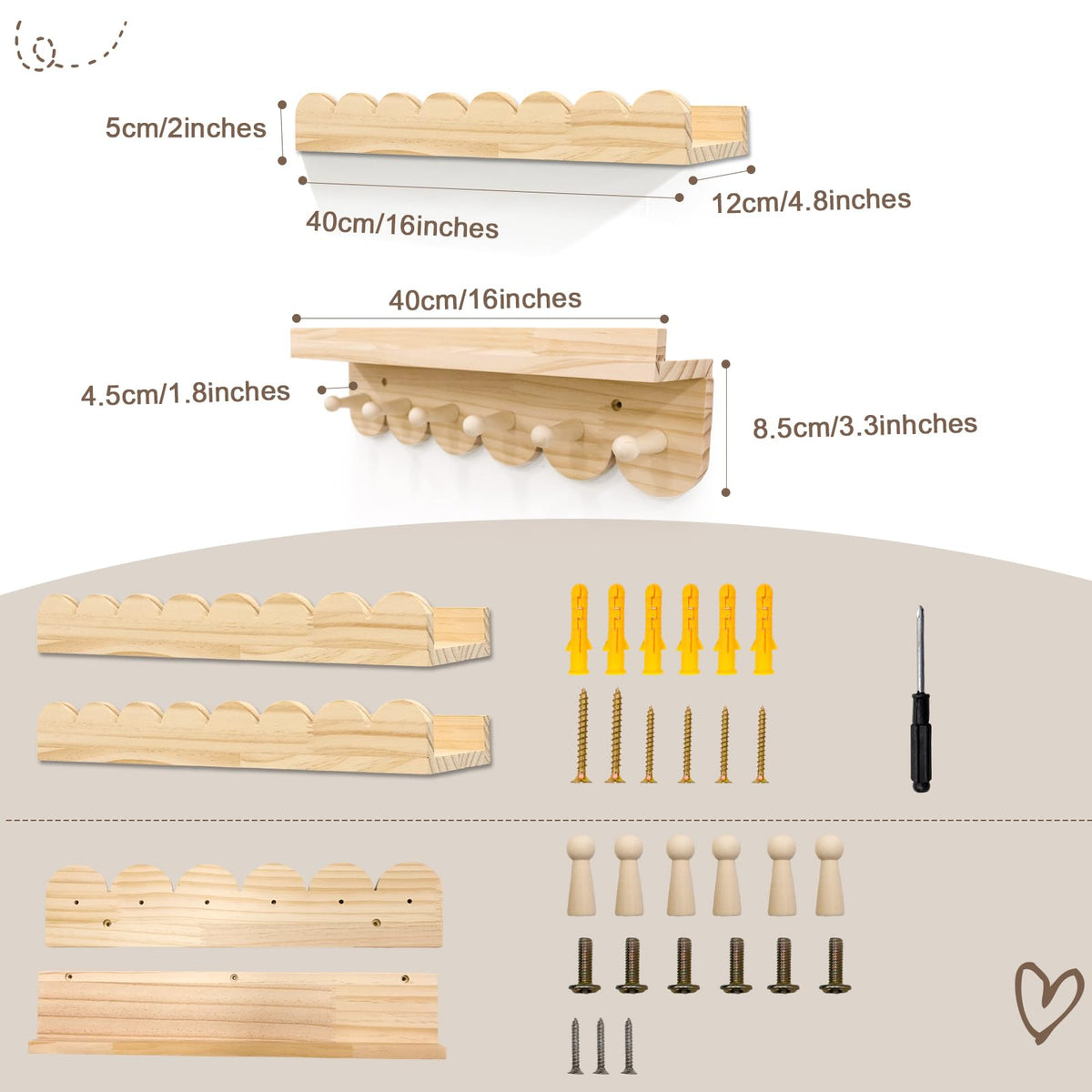 icnjdMopclean floating nursery shelves with hooks offer versatile storage in kids room
