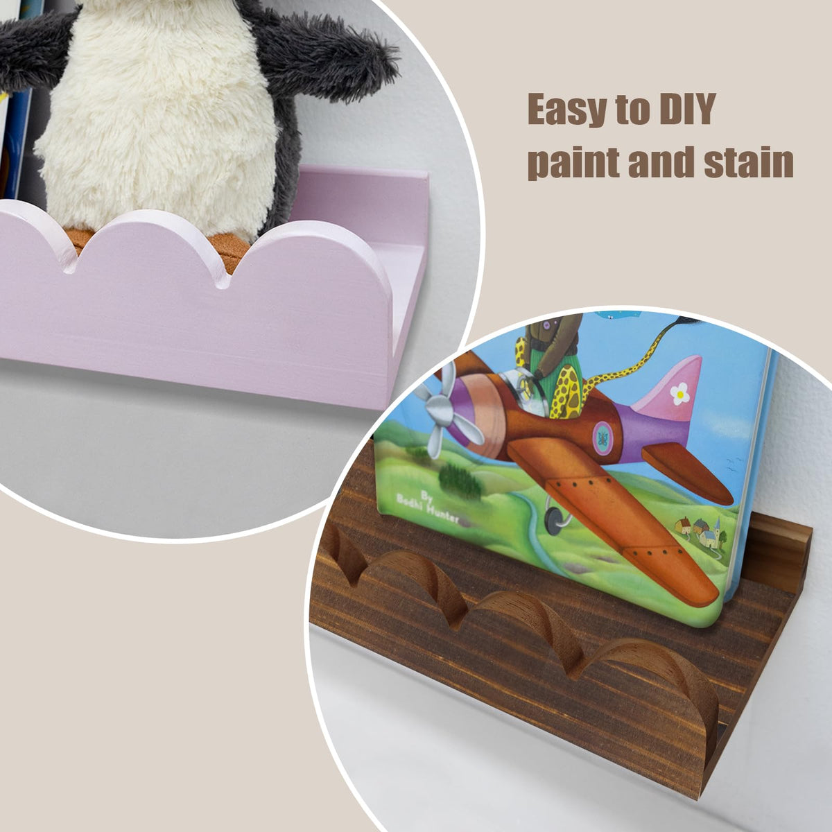 icnjdMopclean natural pine shelves showing textured wood for DIY customization