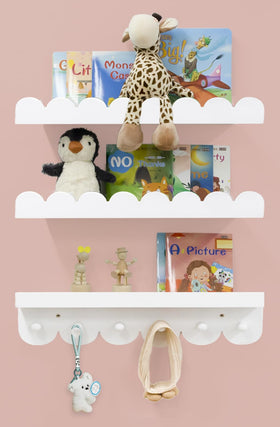 icnjdmopclean wall shelves set 3 on wall for clutter-free kid's room storage
