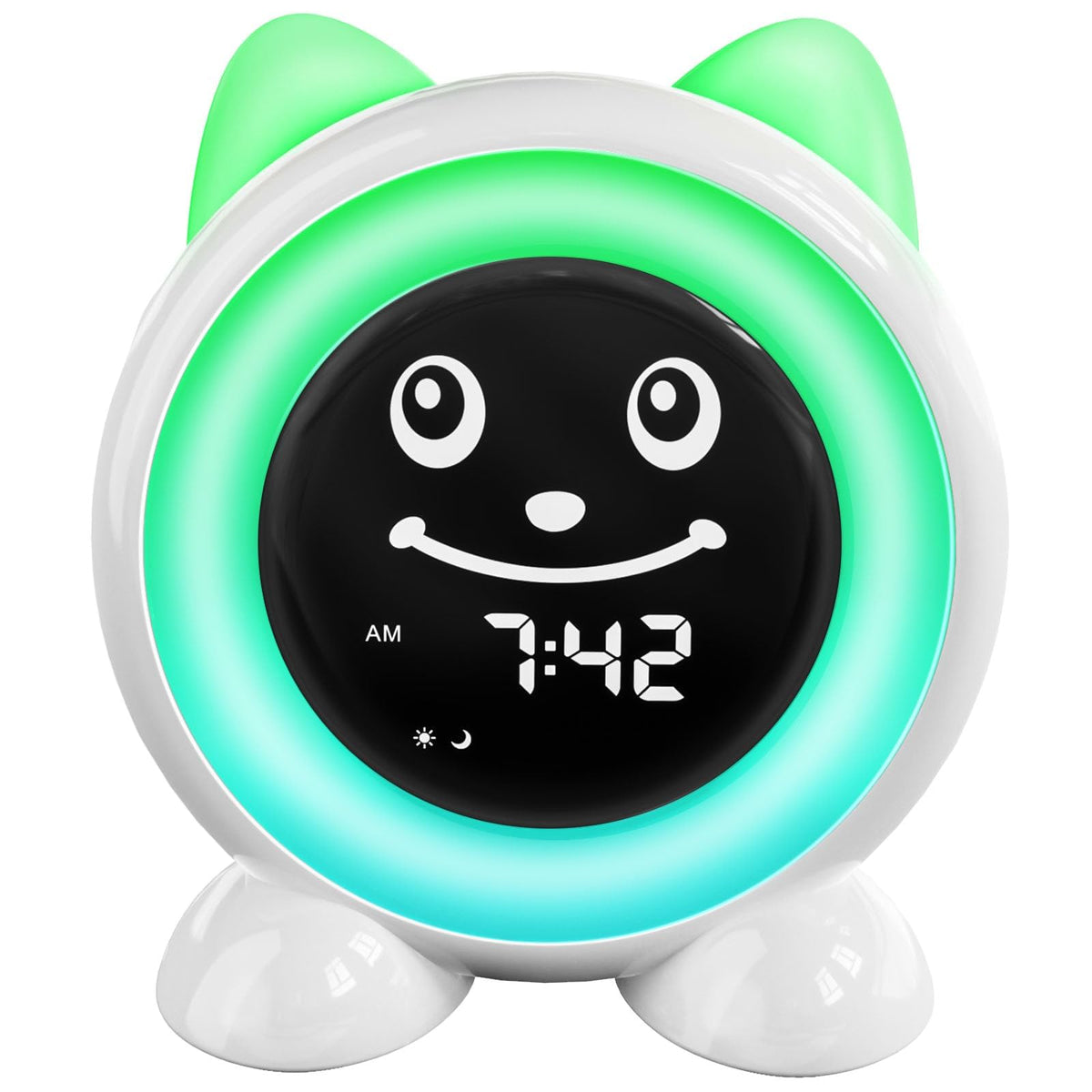 I·CODE OK to Wake clock front view promotes easy morning routines for kids.