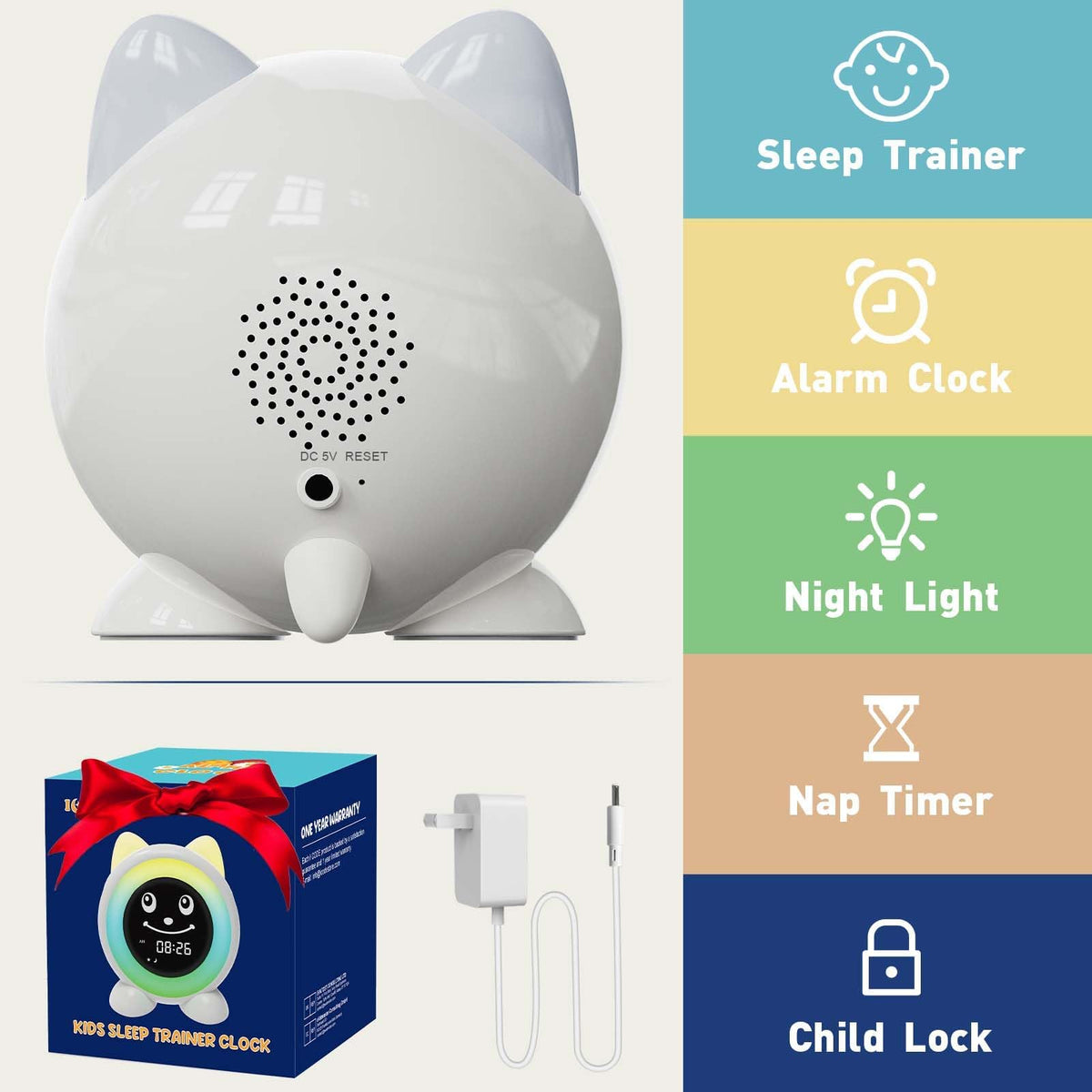 I·CODE OK to Wake side buttons simplify setup and snooze.