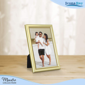 Icona Bay Maestro 12-pack gold frames with 3.5x5.5 opening protectively framing memories.