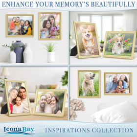 Icona Bay 8x10 frame with easel back for tabletop or wall use