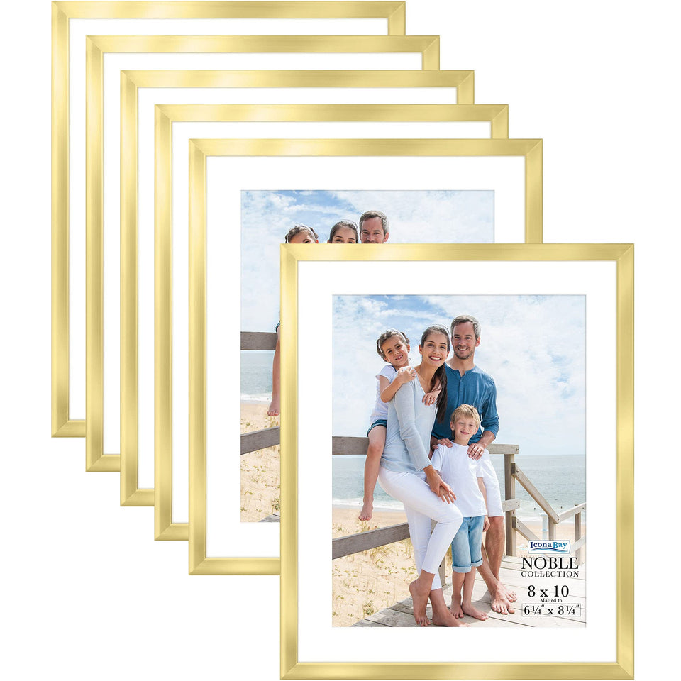 Icona Bay Noble Collection gold 8x10 frame for versatile wall or desk display.