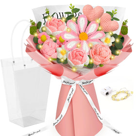 ICX crochet flowers bouquet with LED glow for a lasting romantic keepsake