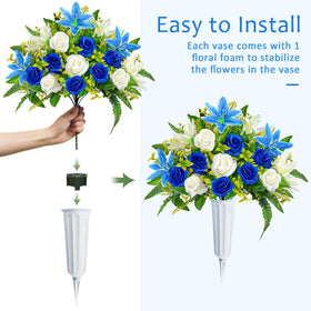 ICX patriotic memorial bouquet, elegant cemetery decor.