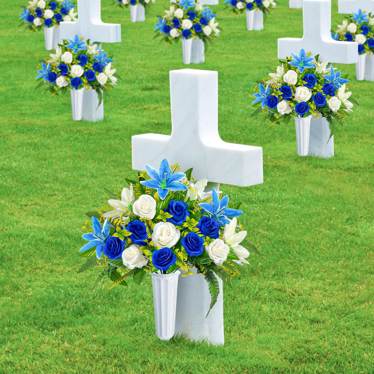 ICX weather resistant artificial flowers, maintenance free.