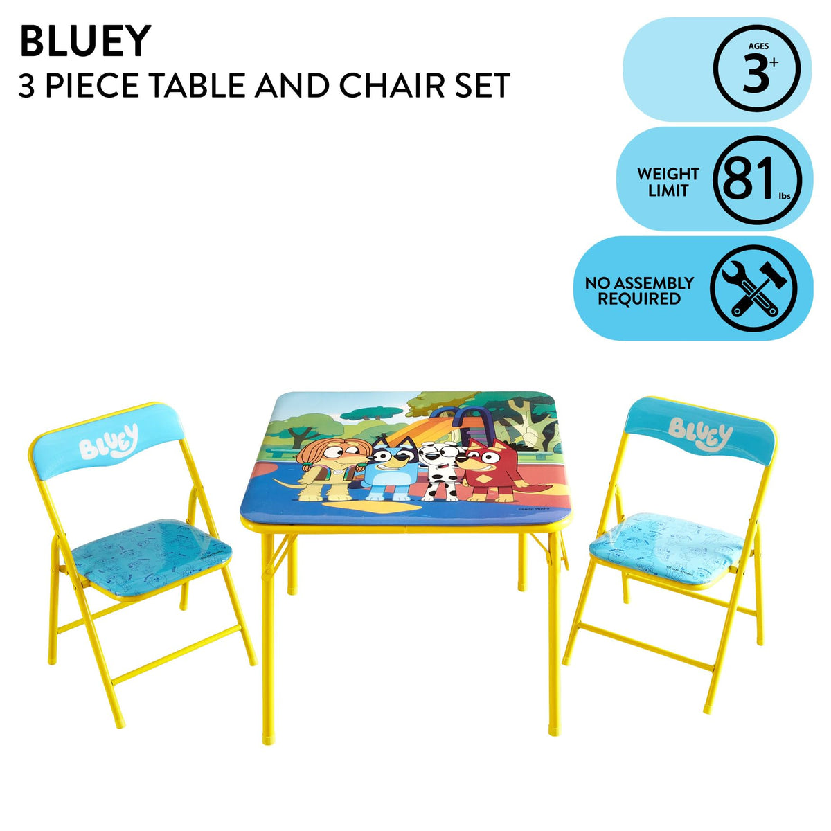 Idea Nuova Bluey padded chairs provide comfortable seating for crafts.