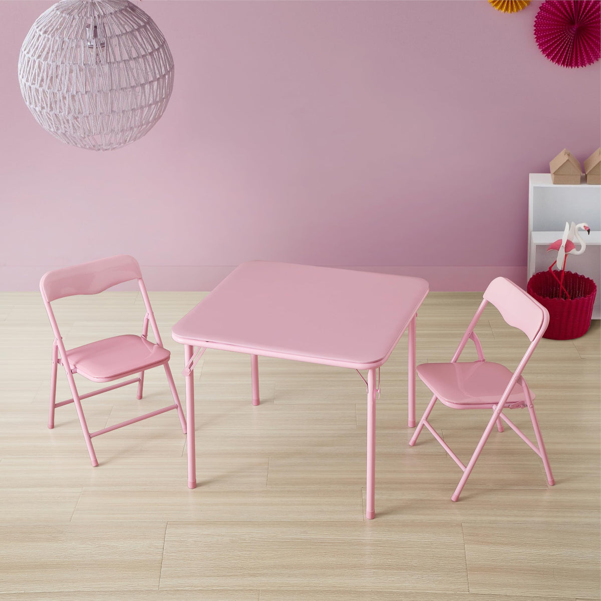 Idea Nuova Heritage Kids pink room display creates a cheerful learning corner.