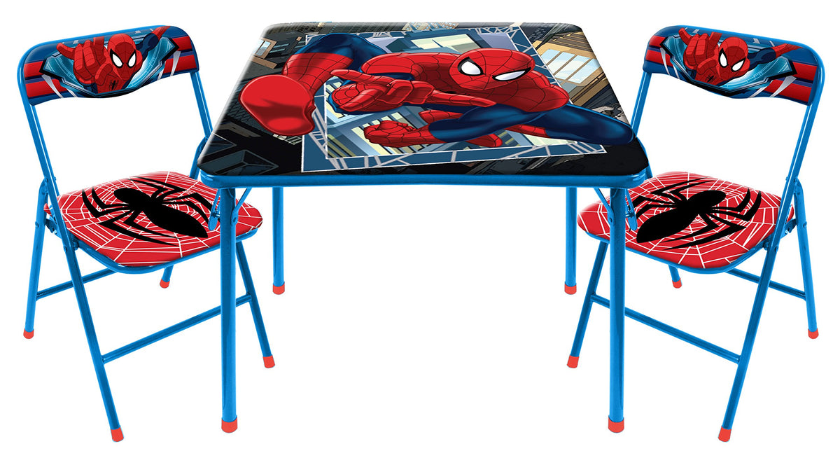 Idea Nuova Marvel Spider-Man 3pc table and chair set, sturdy for daily homework and play