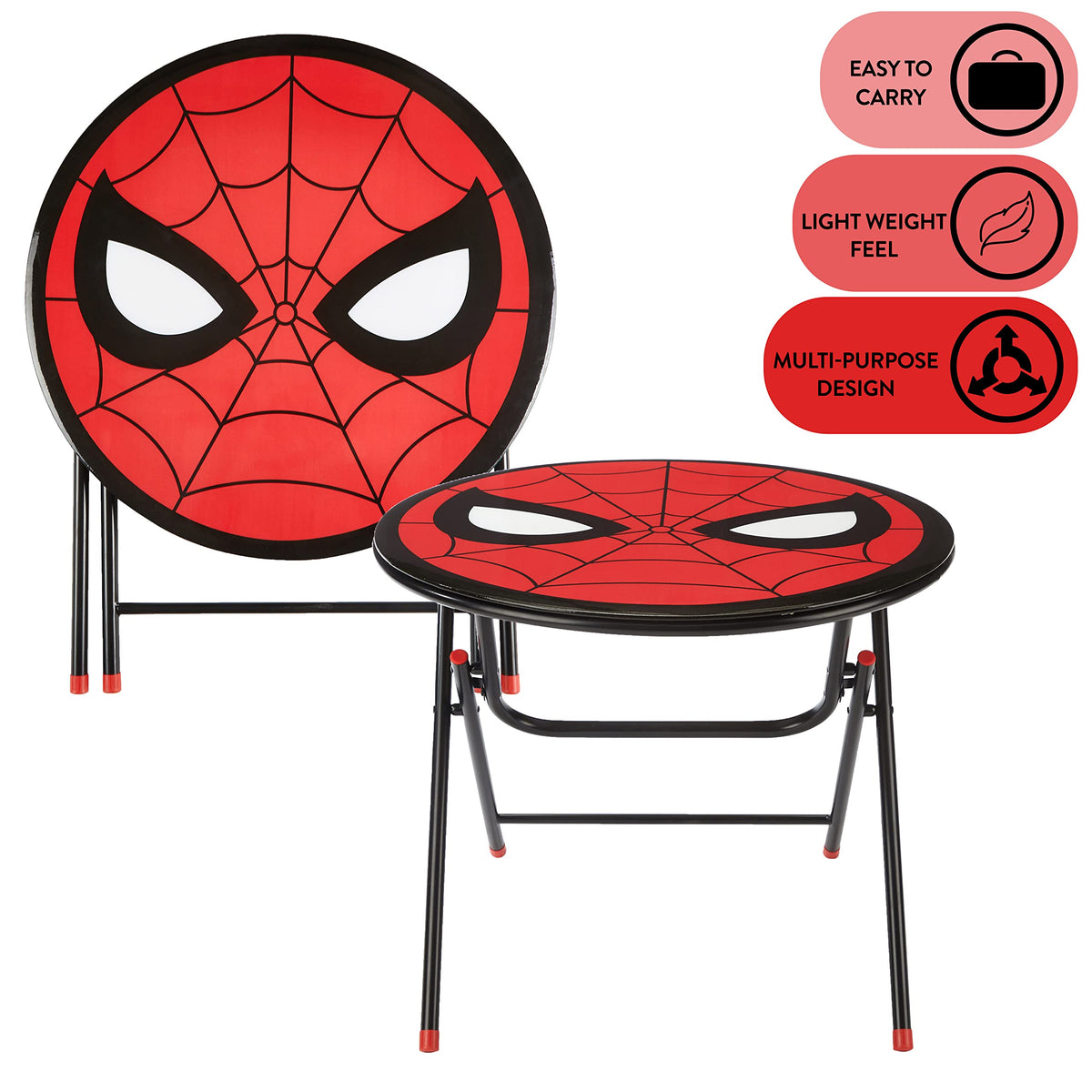 Spiderman chair back padded for kid-friendly support during activities.