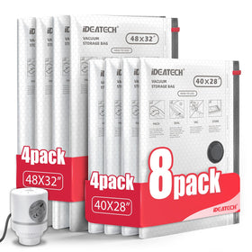 IDEATECH 8Pack vacuum bags with electric pump opened for quick space saving