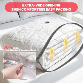 IDEATECH compressed clothing inside bag for efficient closet organization.