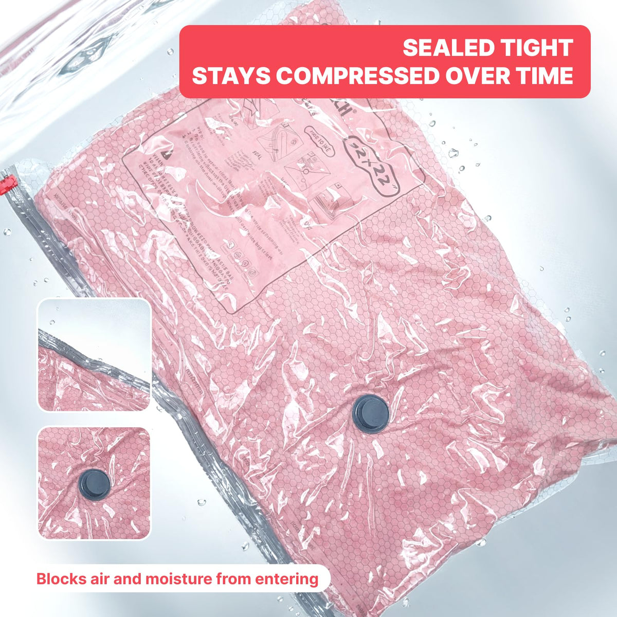 IDEATECH bag compressing clothing to free closet space