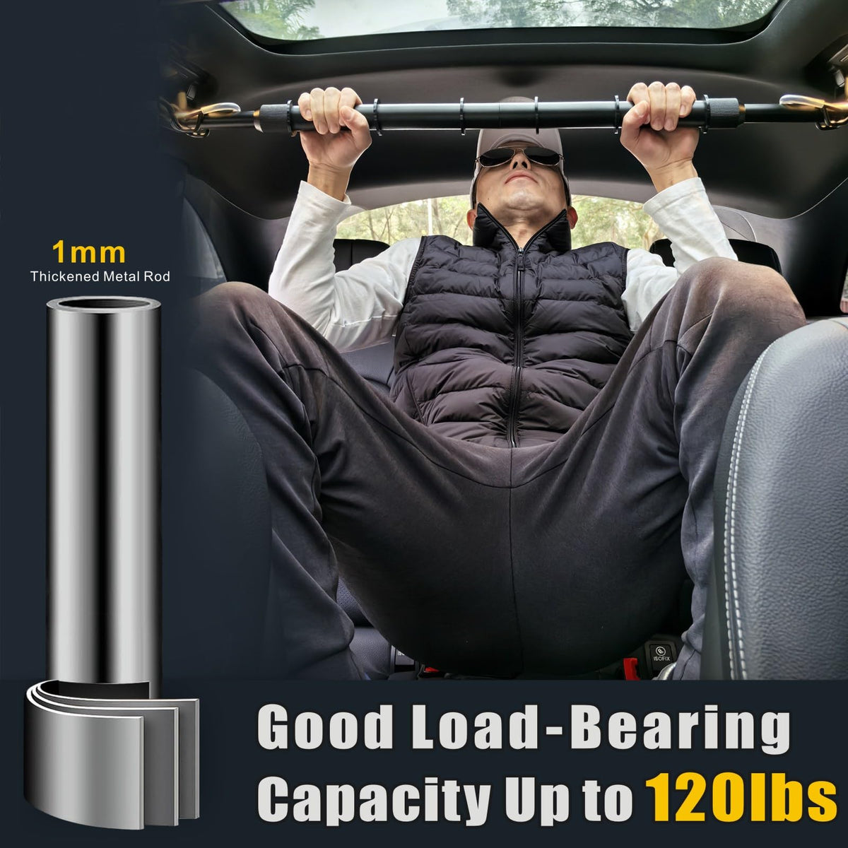 Idefair extendable rod with coil of space-saving organization for travel.