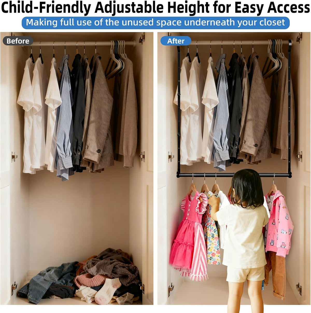 Idefair heavy-duty stainless steel rod supports up to 100 lbs.