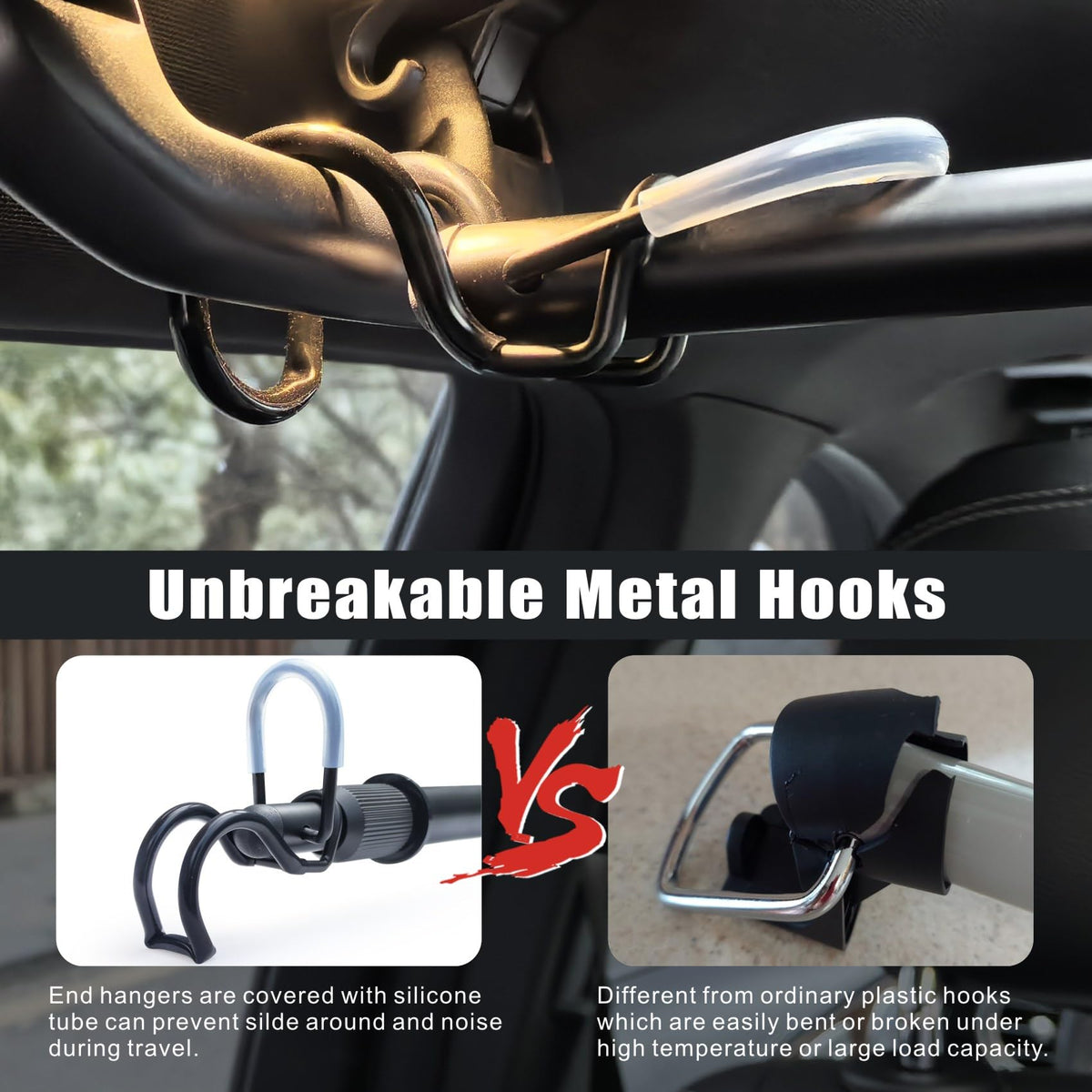 Idefair heavy-duty clothes rack supports up to 120 pounds in a vehicle.