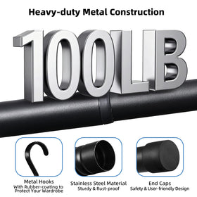 idefair heavy duty bar supports up to 100 lbs with smooth finish
