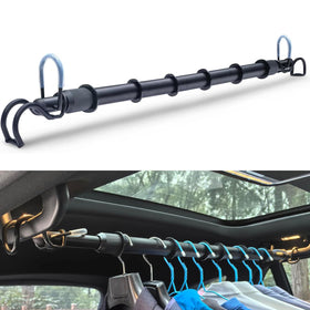 Idefair heavy-duty telescopic car clothes hanger bar extended to 66 inches.