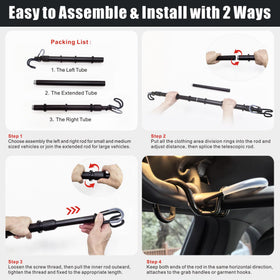 Idefair metal hooks with silicone protection guard the car interior.