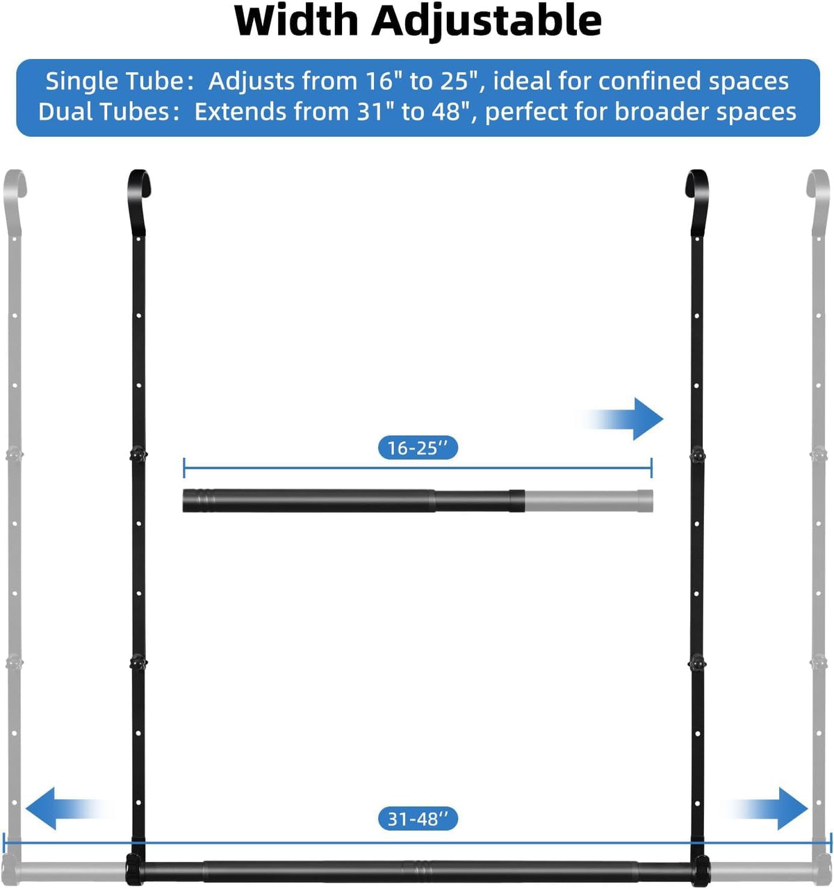 Idefair no-drill installation shown for tool-free setup.