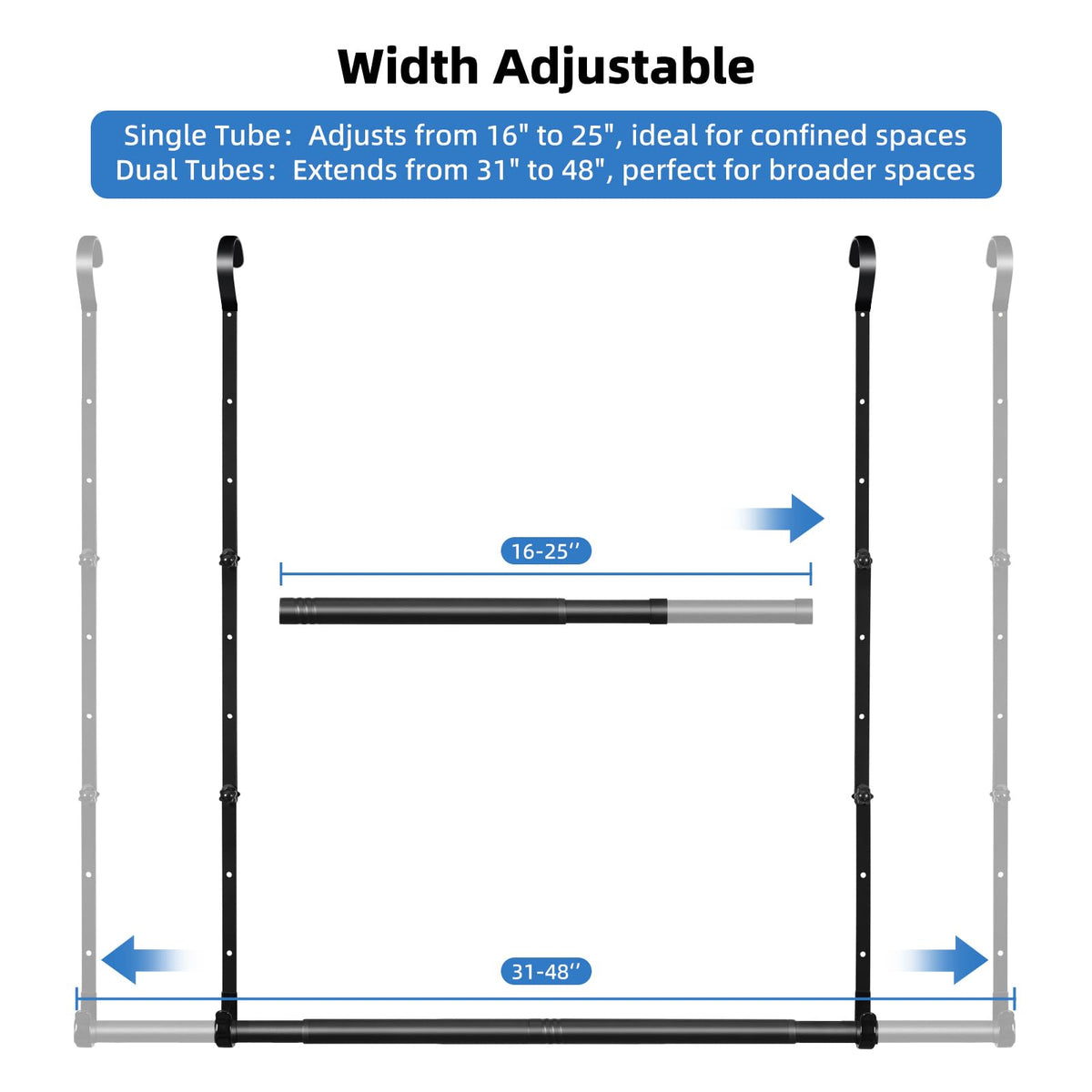 idefair sturdy vertical connectors and metal bar provide reliable support