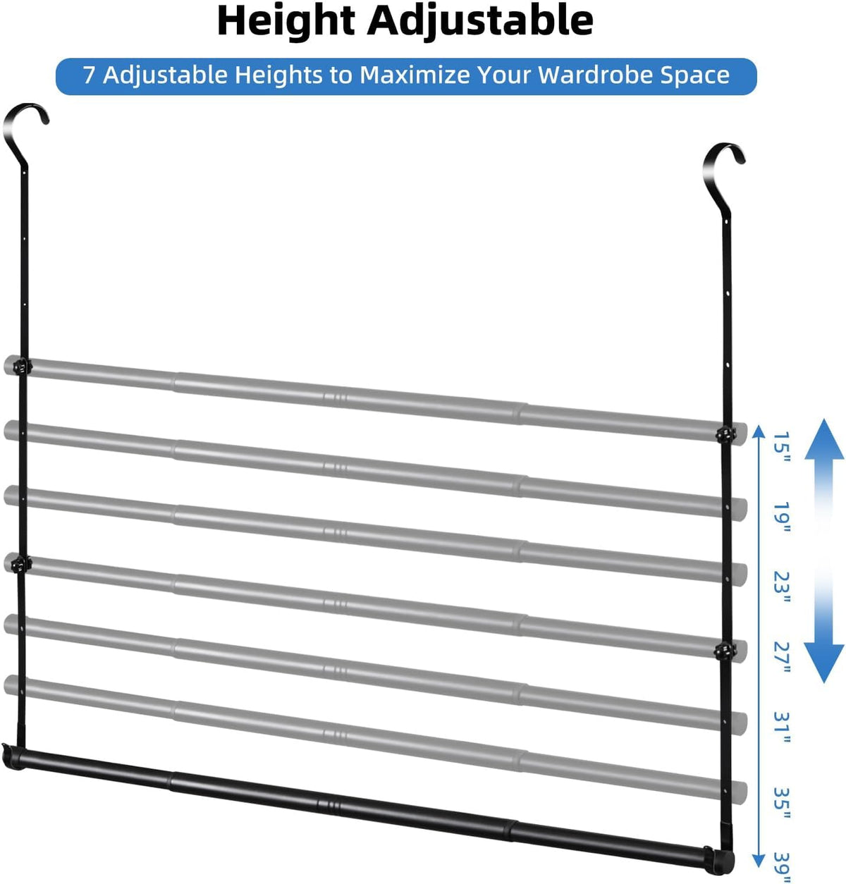 Idefair two-rod setup in a closet keeps garments organized and reachable.