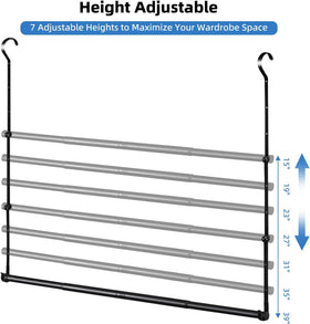 Idefair two-rod setup in a closet keeps garments organized and reachable.