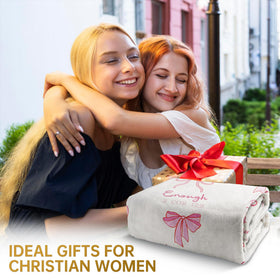 IDELTIME pink bow blanket folded display showing soft texture