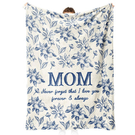 IDELTIME Mothers Day blanket floral design draped over a chair for cozy gifting