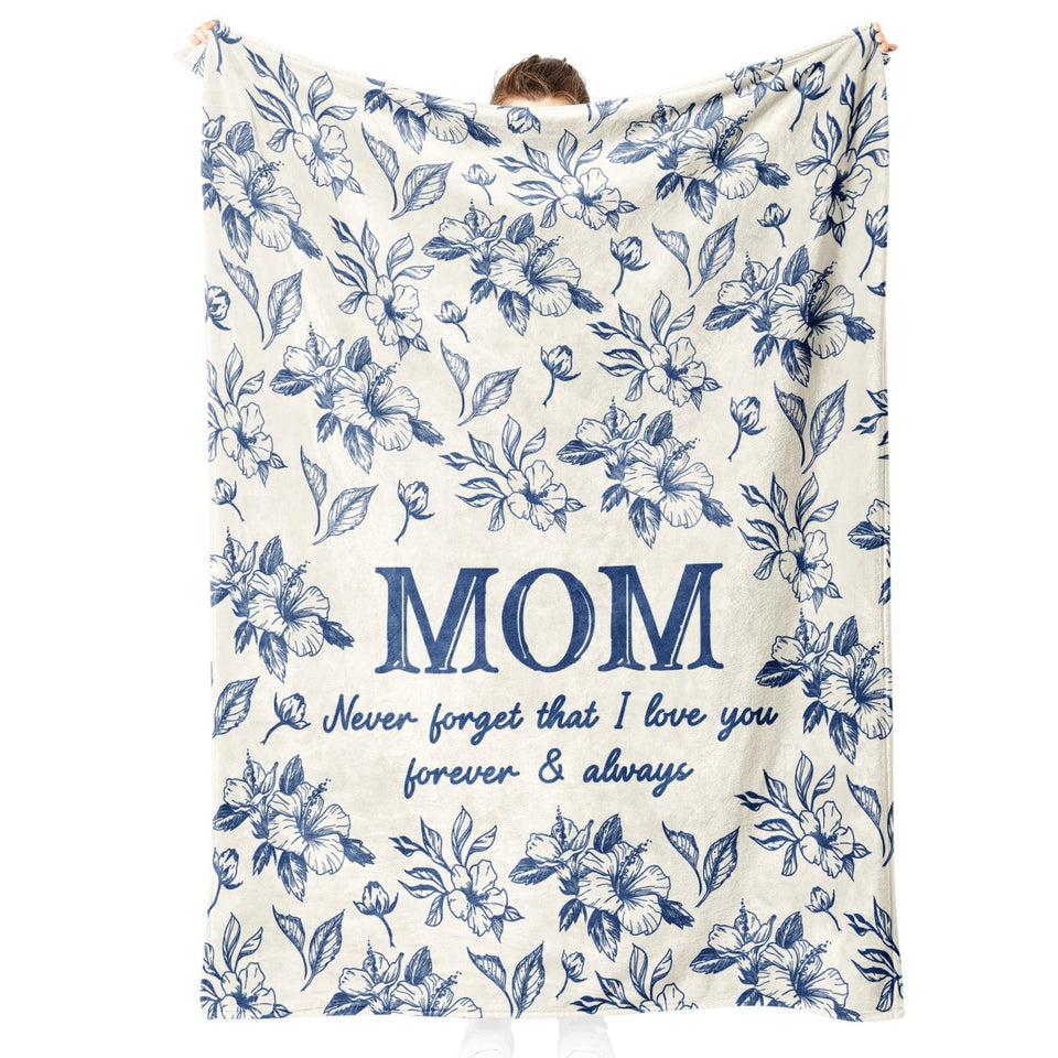 IDELTIME Mothers Day blanket floral design draped over a chair for cozy gifting