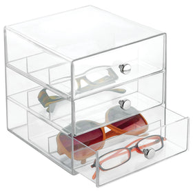idesign 3-drawer vanity organizer front view for compact storage and quick access