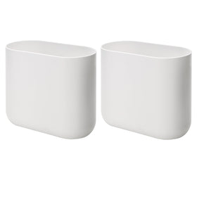 iDesign Cade oval trash can with a narrow profile for compact spaces