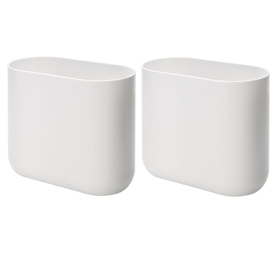 iDesign Cade oval trash can with a narrow profile for compact spaces
