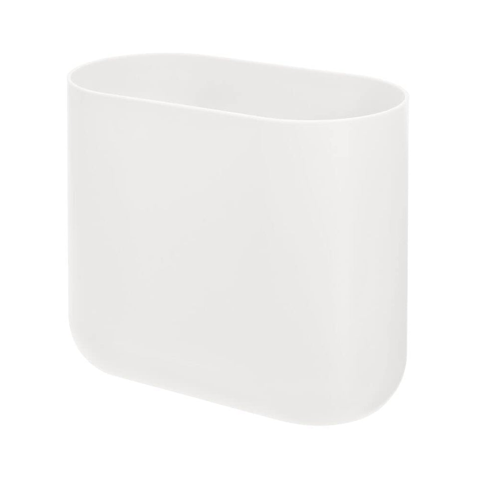 iDesign Cade oval trash can with open top for easy disposal