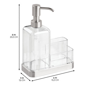 iDesign Forma sponge caddy helps prevent slips and keeps sinks tidy.