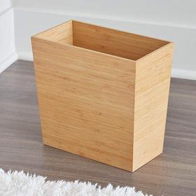 iDesign Formbu compact bathroom bin is ideal for tight spaces.