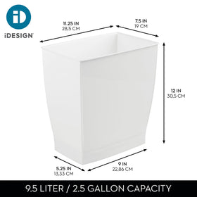 iDesign Mono white rectangular bin adds clean style to any space