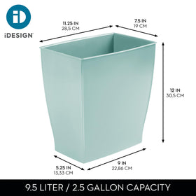 idesign mono trash can closeup, shatter-resistant material highlights durability.