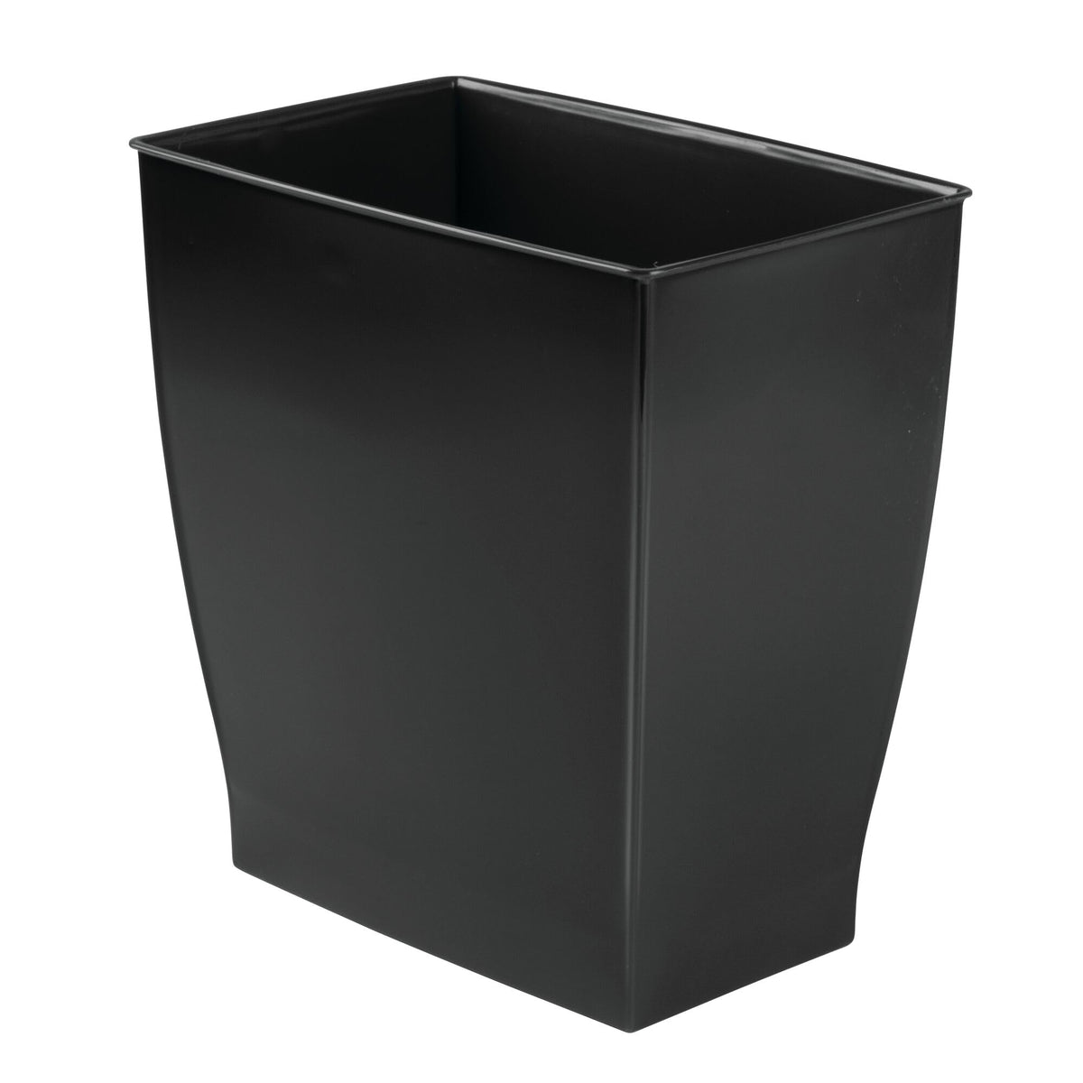 iDesign Mono trash can front view shows slim rectangular profile for tight spaces