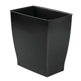 iDesign Mono trash can front view shows slim rectangular profile for tight spaces
