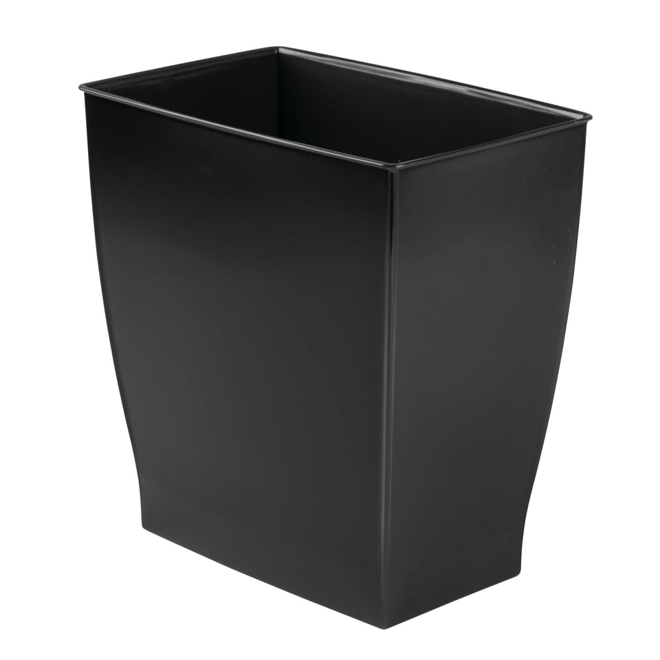iDesign Mono trash can front view shows slim rectangular profile for tight spaces