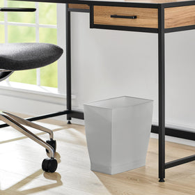 iDesign Mono Trash Can fits under sinks or in cabinets for discreet waste.