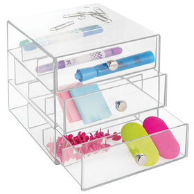 idesign vanity organizer on countertop saves space and boosts organization
