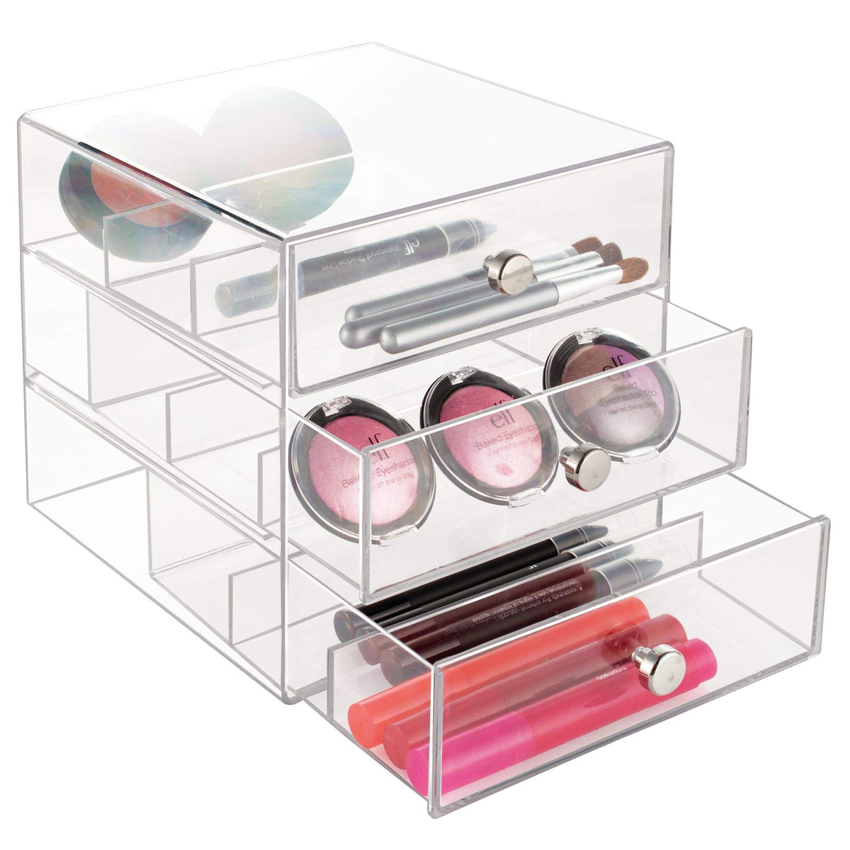 idesign vanity organizer transparent sides let you see items at a glance
