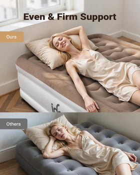 iDOO air mattress 600-lb-support remains stable under heavier sleepers