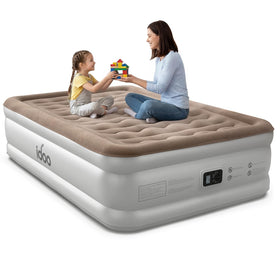 iDOO air mattress full with built-in pump offers quick setup for guests