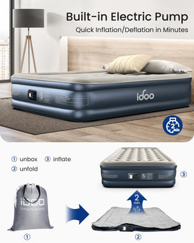 iDOO air mattress full nonslip bottom minimizes movement and noise