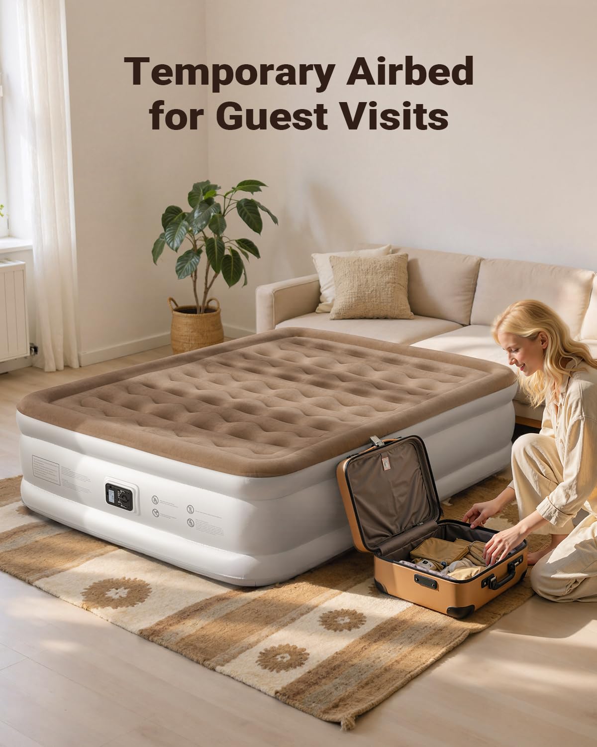iDOO air mattress portable-foldable folds compactly for storage and travel