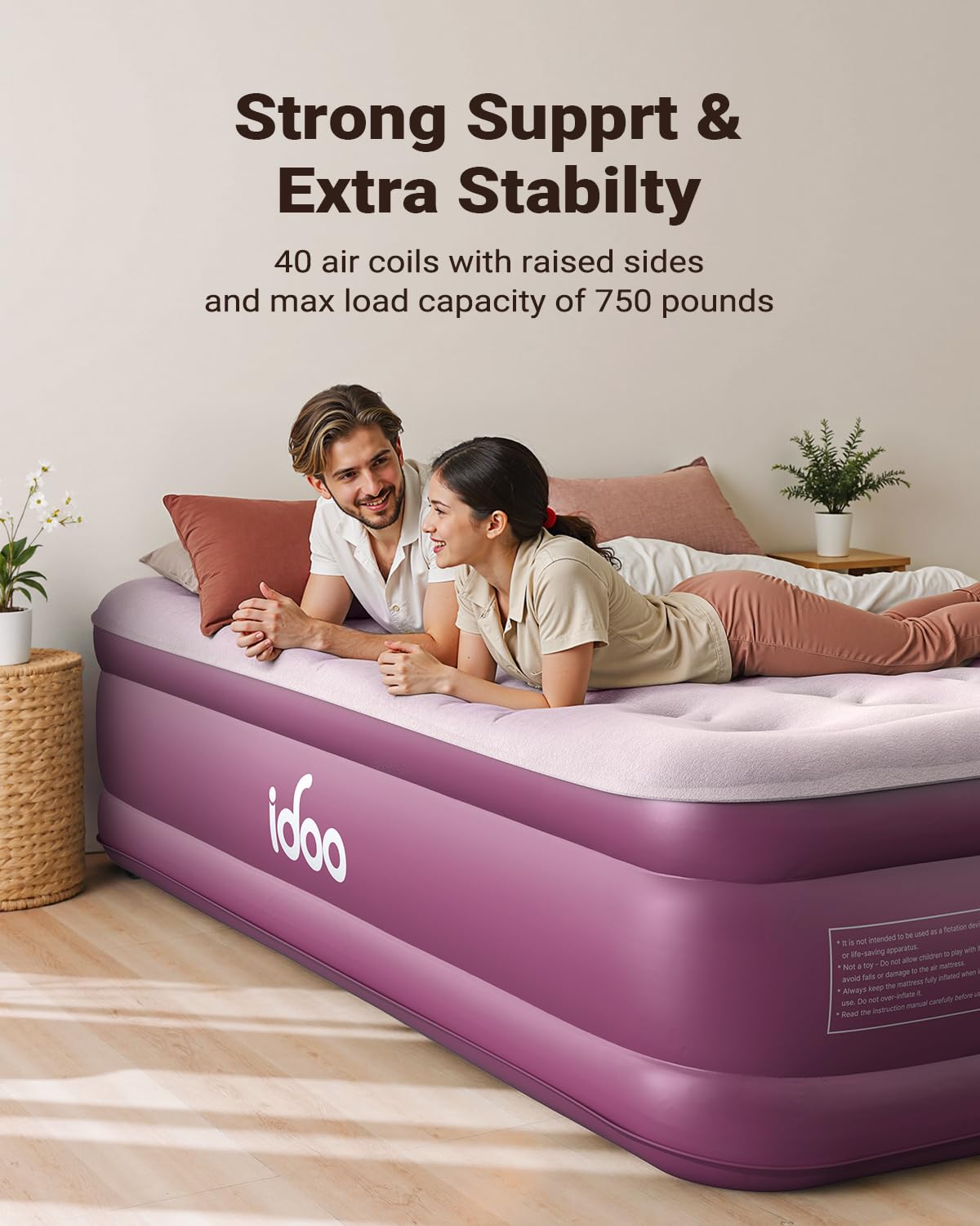 iDOO queen mattress ideal for camping, guests, and temporary stays